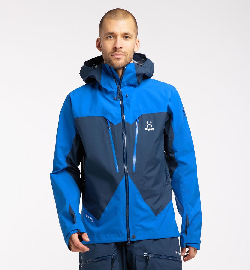 Haglöfs Mens Spitz Ski Jacket Blue New Zealand 24761ZVGY
